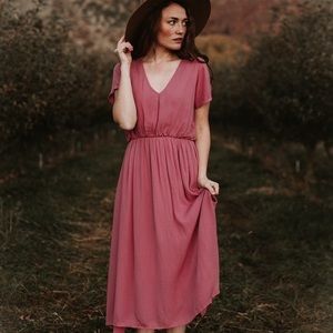 Piper & Scoot Derby Midi Dress in Mauve Size M